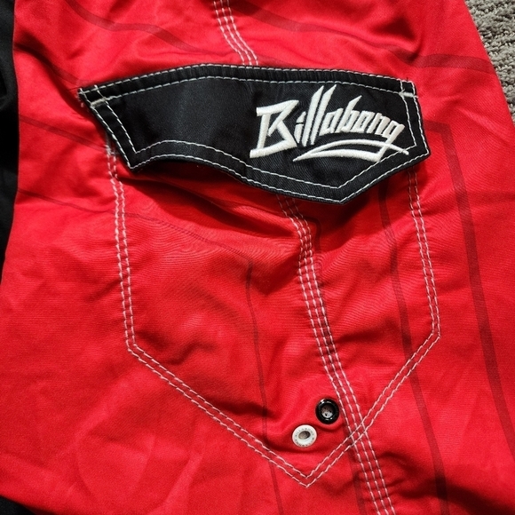BILLABONG Swin Board Shorts Trunks Airlite Stretch Surf Beach Red Black Men 36 - Picture 6 of 13